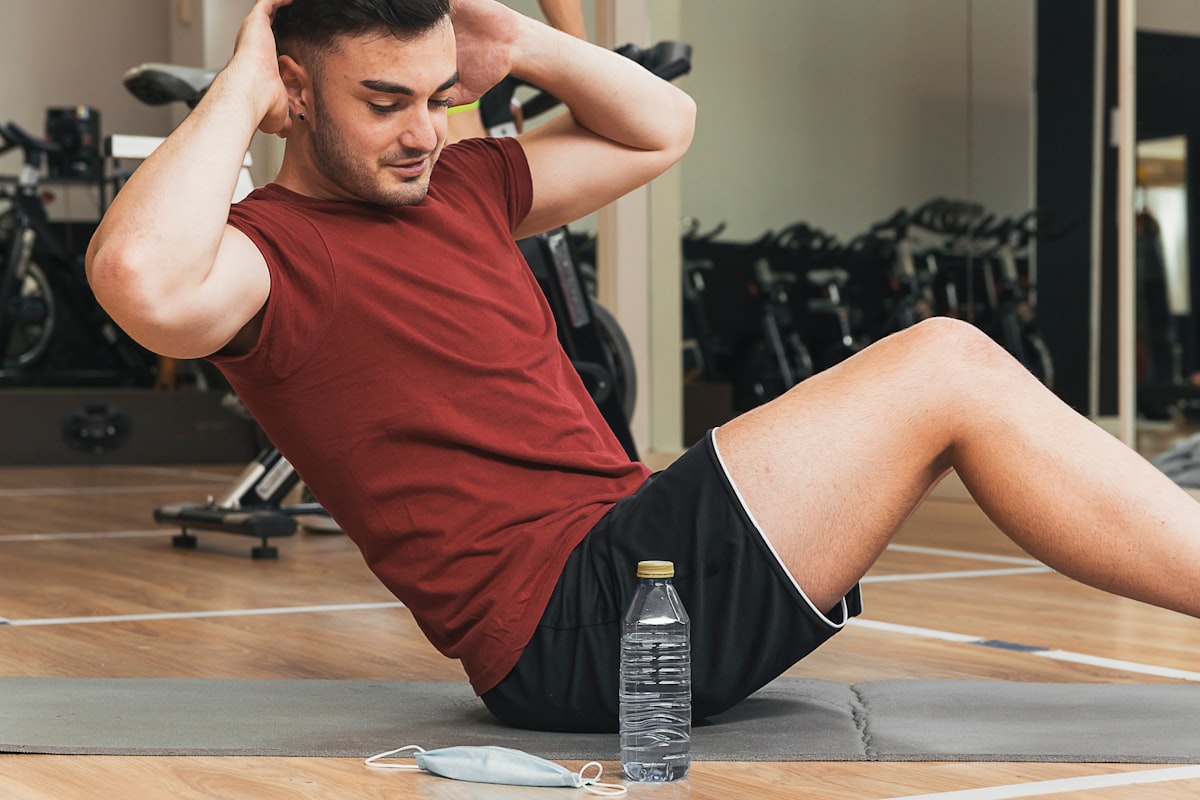 Man demonstrating pelvic floor awareness